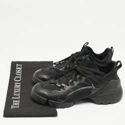 Dior Black Leather and Neoprene D-Connect Sneakers Size 37