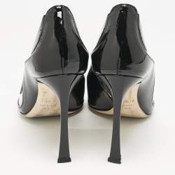 Pre Owned Dior Black Patent Leather and PVC Pointed Toe Pumps Size 40