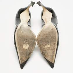 Pre Owned Dior Black Patent Leather and PVC Pointed Toe Pumps Size 40