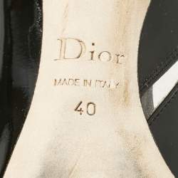 Pre Owned Dior Black Patent Leather and PVC Pointed Toe Pumps Size 40