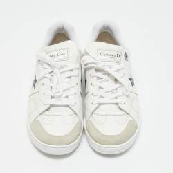 Dior White Leather and Suede Dior Star Sneakers Size 38.5