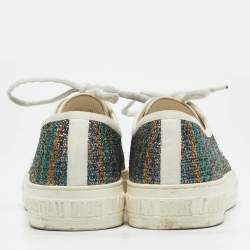 Dior Multicolor Metallic Foil Fabric Walk'n'Dior Low-Top Sneakers Size 40