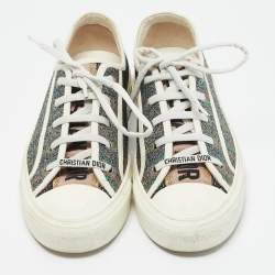 Dior Multicolor Metallic Foil Fabric Walk'n'Dior Low-Top Sneakers Size 40