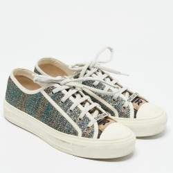 Dior Multicolor Metallic Foil Fabric Walk'n'Dior Low-Top Sneakers Size 40
