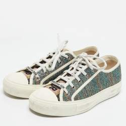 Dior Multicolor Metallic Foil Fabric Walk'n'Dior Low-Top Sneakers Size 40