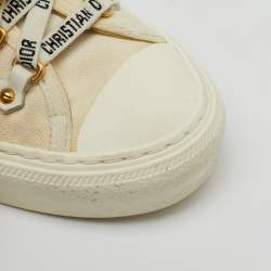 Dior Cream Canvas Walk'n'Dior Low Top Sneakers Size 36.5