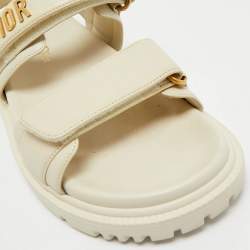 Dior Cream Leather DiorAct Slingback Sandals Size 35