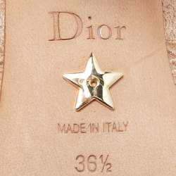 Pre Owned Dior Old Rose Cannage Fabric Moi Slingback Pumps Size 36.5