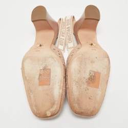 Pre Owned Dior Old Rose Cannage Fabric Moi Slingback Pumps Size 36.5