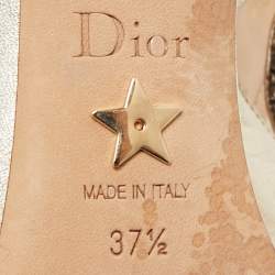 Dior Gold Leather D'orsay Pointed Toe Pumps Size 37.5