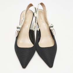Pre Owned Dior Black Technical Fabric J'adior Slingback Pumps Size 40.5