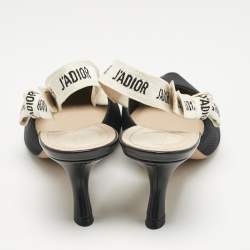 Pre Owned Dior Black Technical Fabric J'adior Slingback Pumps Size 40.5