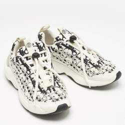 Dior White/Black Oblique Cannage Leather and Rubber B24 Low Top Sneakers Size 36.5
