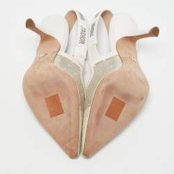 Dior Off White Mesh and Canvas J'Adior Accents Slingback Pumps Size 36.5