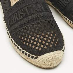 Dior Black Fabric Granville Espadrille Flats Size 36.5