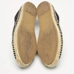 Dior Black Fabric Granville Espadrille Flats Size 36.5