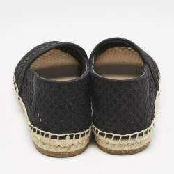 Dior Black Fabric Granville Espadrille Flats Size 36.5