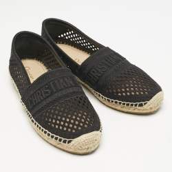Dior Black Fabric Granville Espadrille Flats Size 36.5