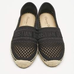 Dior Black Fabric Granville Espadrille Flats Size 36.5