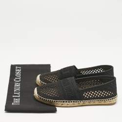 Dior Black Fabric Granville Espadrille Flats Size 36.5
