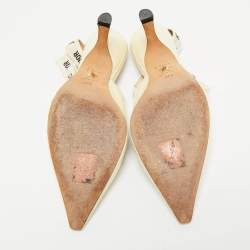 Dior Cream Patent Leather J'Adior Slingback Pumps Size 37.5