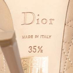 Dior Beige Clair Cannage Leather Sweet Peep Toe Pumps Size 35.5