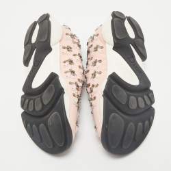 Dior Light Pink/Black Mesh Fusion Embellished Slip On Sneakers Size 37