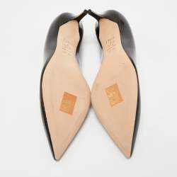 Dior Black Patent Leather Pointed Toe Pumps Size 37