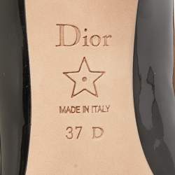 Dior Black Patent Leather Pointed Toe Pumps Size 37