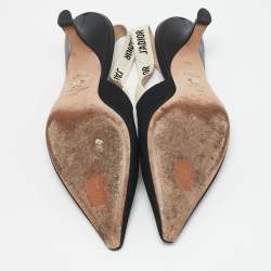 Dior Black Technical Fabric J'adior Slingback Pumps Size 38.5