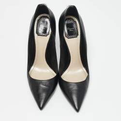 Dior Black Leather Pointed Toe Pumps Size 39.5