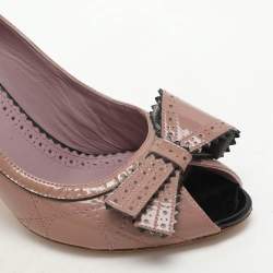 Dior Light Mauve Patent Leather Peep Toe Pumps Size 36.5