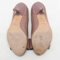 Dior Light Mauve Patent Leather Peep Toe Pumps Size 36.5