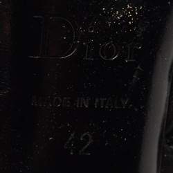 Dior Black Cannage Leather Knee Length Boots Size 42