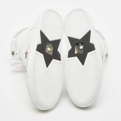 Dior White Leather and Suede Ors High Top Sneakers Size 38