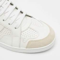Dior White Leather and Suede Ors High Top Sneakers Size 38