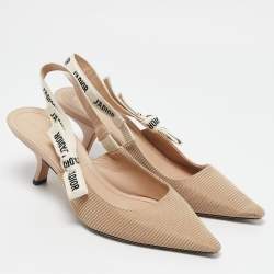 Pre Owned Dior Beige Technical Fabric J'Adior Slingback Pumps Size 41