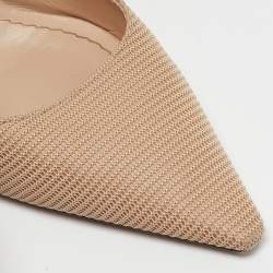 Pre Owned Dior Beige Technical Fabric J'Adior Slingback Pumps Size 41