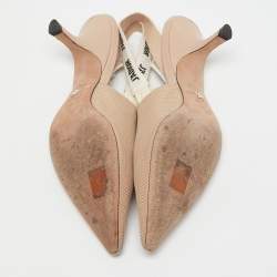 Pre Owned Dior Beige Technical Fabric J'Adior Slingback Pumps Size 41
