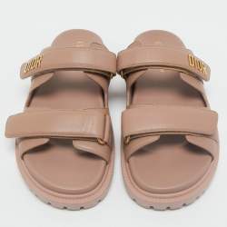 Dior Pink Leather DiorAct Flat Sandals Size 40