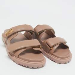 Dior Pink Leather DiorAct Flat Sandals Size 40