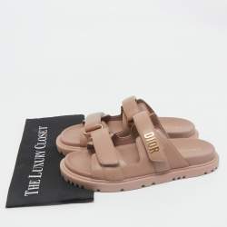 Dior Pink Leather DiorAct Flat Sandals Size 40