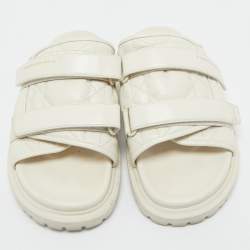 Dior Cream Quilted Leather Mules Size 40