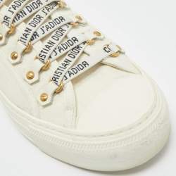 Dior Cream Canvas Walk'n'Dior Slip On Sneakers Size 37
