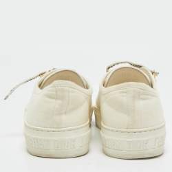 Dior Cream Canvas Walk'n'Dior Slip On Sneakers Size 37