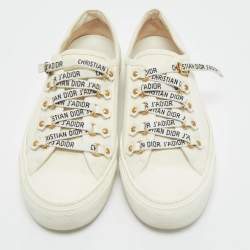Dior Cream Canvas Walk'n'Dior Slip On Sneakers Size 37
