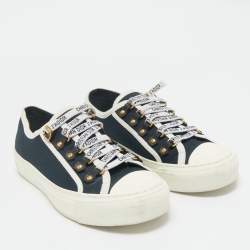 Dior Navy Blue Canvas Walk'n'Dior Low Top Sneakers Size 37.5