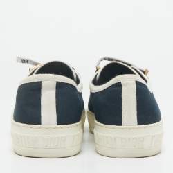 Dior Navy Blue Canvas Walk'n'Dior Low Top Sneakers Size 37.5