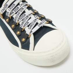 Dior Navy Blue Canvas Walk'n'Dior Low Top Sneakers Size 37.5