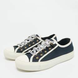 Dior Navy Blue Canvas Walk'n'Dior Low Top Sneakers Size 37.5
